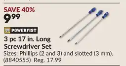 Princess Auto 3 pc 17 in. Long Screwdriver Set offer