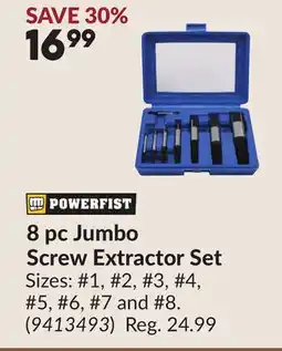 Princess Auto 8 pc Jumbo Screw Extractor Set offer
