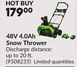 Princess Auto 48V 4.0Ah Snow Thrower offer