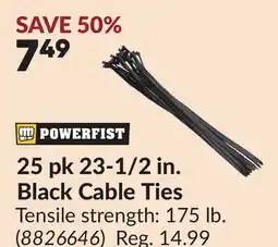 Princess Auto 25 pk 23-1/2 in. Black Cable Ties offer