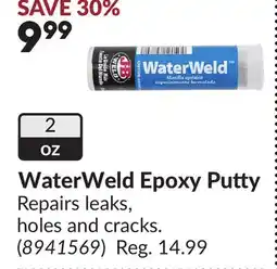 Princess Auto WaterWeld Epoxy Putty offer