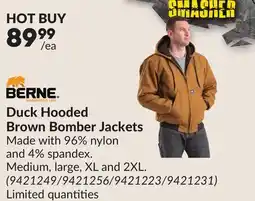 Princess Auto Duck Hooded Brown Bomber Jackets offer