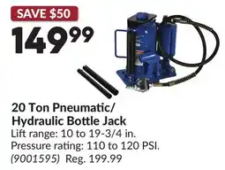 Princess Auto 20 Ton Pneumatic/ Hydraulic Bottle Jack offer