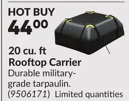 Princess Auto 20 cu.ft Rooftop Carrier offer