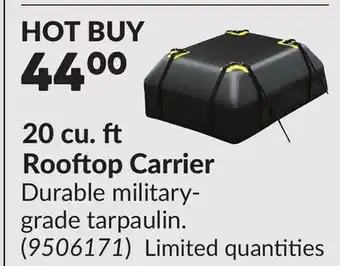Princess Auto 20 cu.ft Rooftop Carrier offer