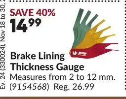 Princess Auto Brake Lining Thickness Gauge offer