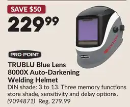 Princess Auto TRUBLU Blue Lens 8000X Auto Darkening Welding Helmet offer