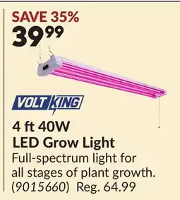 Princess Auto VOLT KING 4 ft40W LED Grow Light offer