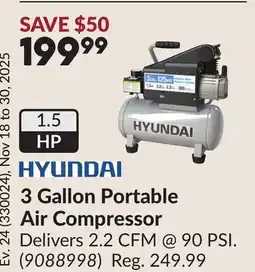 Princess Auto 3 Gallon Portable Air Compressor offer