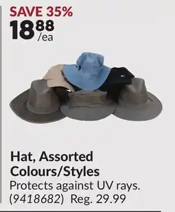 Princess Auto Hat, Assorted Colours/Styles offer