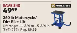 Princess Auto 360 lb Motorcycle/ Dirt Bike Lift offer