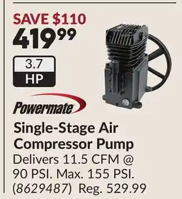 Princess Auto Single-Stage Air Compressor Pump offer