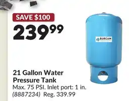 Princess Auto 21 Gallon Water Pressure Tank offer