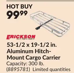 Princess Auto 53-1/2 x 19-1/2 in. Aluminum Hitch- Mount Cargo Carrier offer