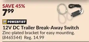 Princess Auto 12V DC Trailer Break-Away Switch offer