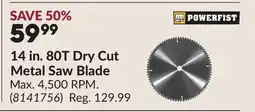Princess Auto 14 in. 80T Dry Cut Metal Saw Blade offer