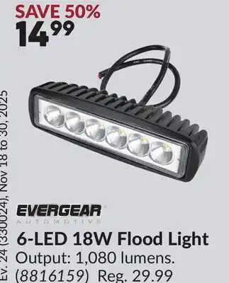 Princess Auto 6-LED 18W Flood Light offer