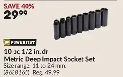 Princess Auto 10 pc 1/2 in. dr Metric Deep Impact Socket Set offer