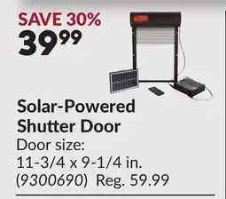Princess Auto Solar-Powered Shutter Door offer
