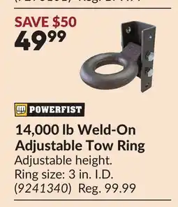 Princess Auto 14,000 lb Weld-On Adjustable Tow Ring offer