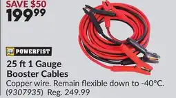 Princess Auto 25 ft1 Gauge Booster Cables offer