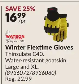 Princess Auto Winter Flextime Gloves offer
