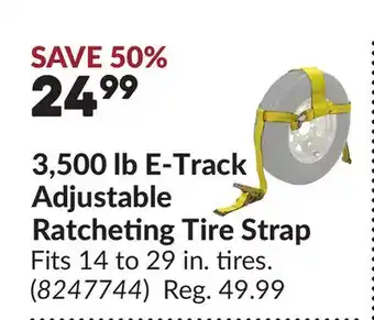 Princess Auto 3,500 lb E-Track Adjustable Ratcheting Tire Strap offer
