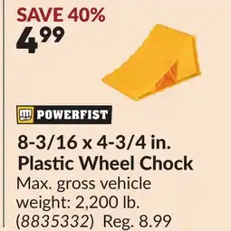 Princess Auto 8-3/16 x 4-3/4 in. Plastic Wheel Chock offer