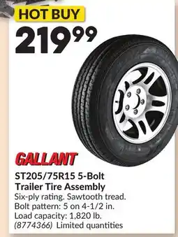 Princess Auto ST205/75R15 5-Bolt Trailer Tire Assembly offer