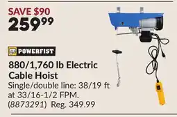 Princess Auto 880/1,760 lb Electric Cable Hoist offer