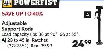 Princess Auto Adjustable Support Rods offer