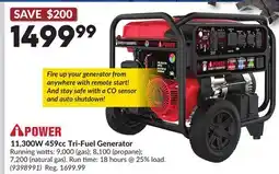 Princess Auto 11,300W 459cc Tri-Fuel Generator offer