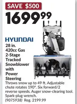 Princess Auto 28 in. 420cc Gas 2-Stage Tracked Snowblower with Power Steering offer