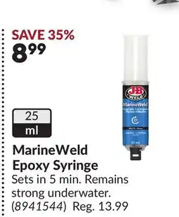 Princess Auto MarineWeld Epoxy Syringe offer