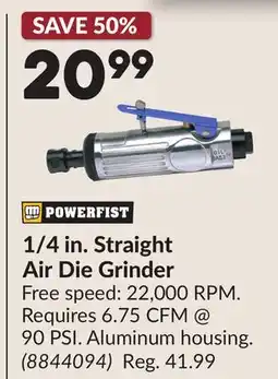 Princess Auto 1/4 in. Straight Air Die Grinder offer