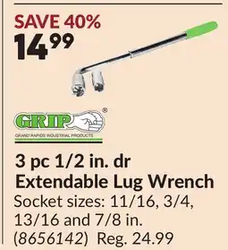 Princess Auto 3 pc 1/2 in. dr Extendable Lug Wrench offer