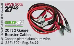 Princess Auto 20 ft2 Gauge Booster Cables offer