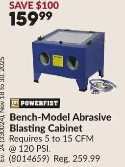 Princess Auto Bench-Model Abrasive Blasting Cabinet offer