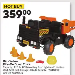 Princess Auto Kids Yellow Ride-On Dump Truck offer