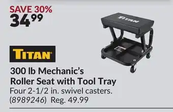 Princess Auto 300 lb Mechanic's Roller Seat with Tool Tray offer