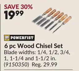 Princess Auto 6 pc Wood Chisel Set offer