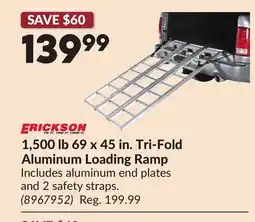 Princess Auto 1,500 lb 69 x 45 in. Tri-Fold Aluminum Loading Ramp offer