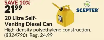 Princess Auto 20 Litre Self- Venting Diesel Can offer