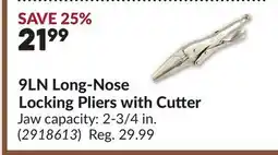 Princess Auto 9LN Long-Nose Locking Pliers with Cutter offer