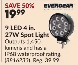 Princess Auto 9 LED 4 in. 27W Spot Light offer