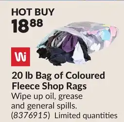 Princess Auto 20 lb Bag of Coloured Fleece Shop Rags offer
