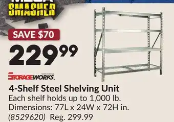 Princess Auto 4-Shelf Steel Shelving Unit offer