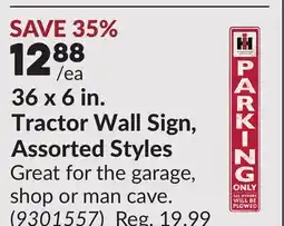 Princess Auto 36 x 6 in. Tractor Wall Sign, Assorted Styles offer