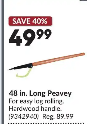 Princess Auto 48 in. Long Peavey offer