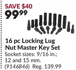 Princess Auto 16 pc Locking Lug Nut Master Key Set offer